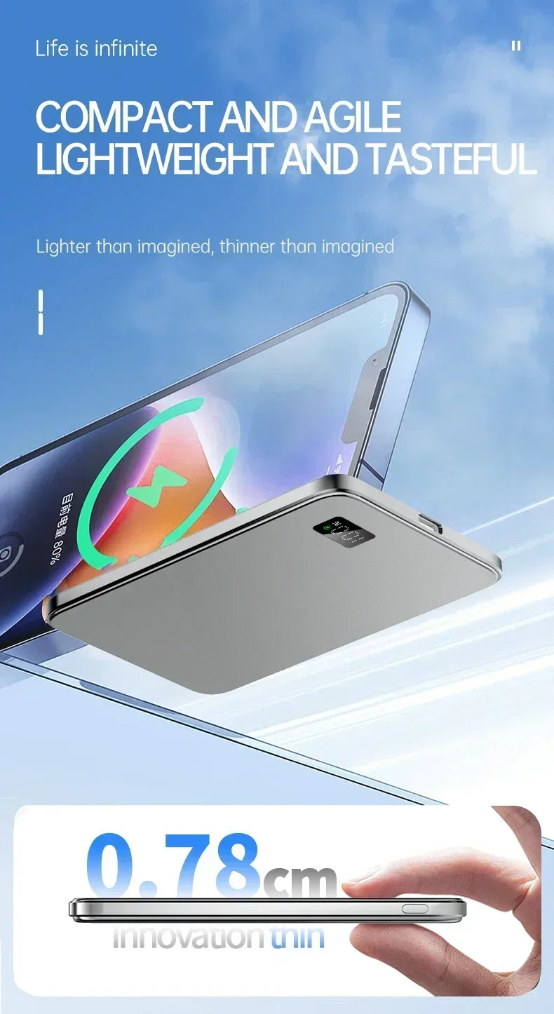 Lenovo Magnetic Wireless 50000mAh Power Bank PD22.5W Super Fast Charging External Battery for Magsafe for iPhone Huawei Samsung