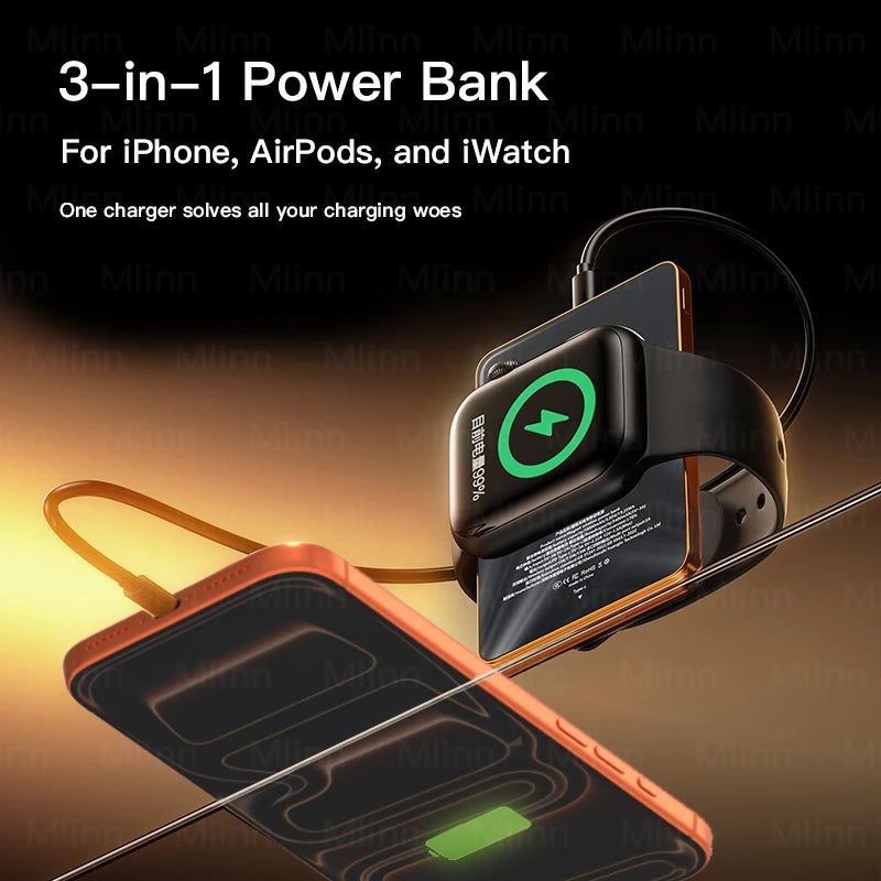 10000mAh Ultra Slim MagSafe Power Bank 20W Magnetic Wireless Fast Charging CCC Portable Battery For Apple Watch iPhone Samsung