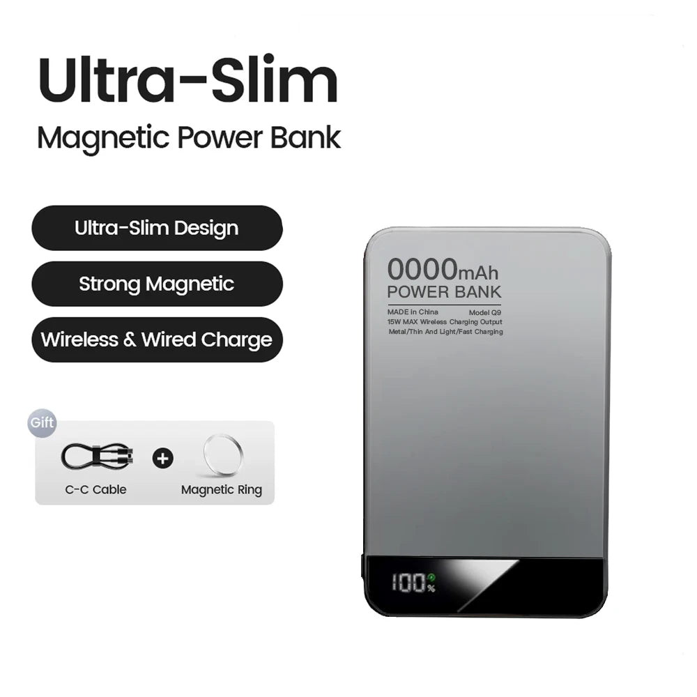 10000mAh Ultra Slim MagSafe Power Bank 20W Magnetic Wireless Fast Charging CCC Portable Battery For Apple Watch iPhone Samsung