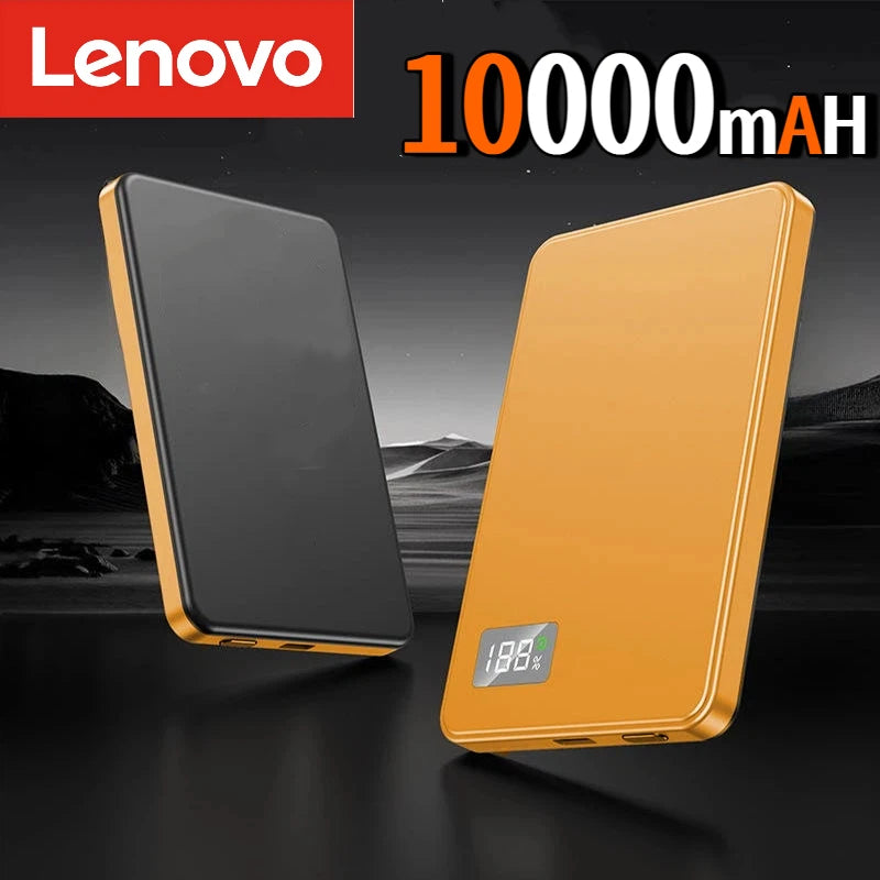 Lenovo Ultra-thin 500000mAh Mobile Power Bank For MagSafe Magnetic Wireless Fast Charge Portable LED Display For iPhone Xiaomi