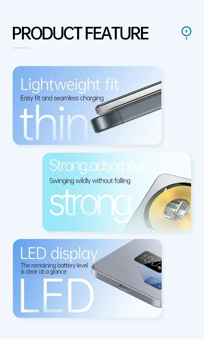 Lenovo Magnetic Wireless 50000mAh Power Bank PD22.5W Super Fast Charging External Battery for Magsafe for iPhone Huawei Samsung