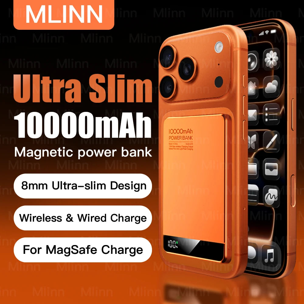 10000mAh Ultra Slim MagSafe Power Bank 20W Magnetic Wireless Fast Charging CCC Portable Battery For Apple Watch iPhone Samsung